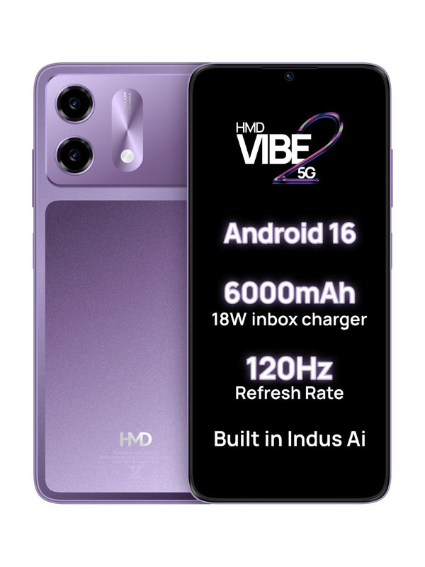 HMD Vibe2 5G (Cosmic Lavender, 128 GB)(4 GB RAM)