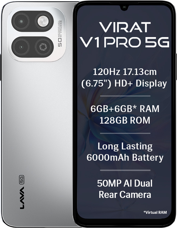 LAVA Virat V1 Pro 5G (Spiti Frost, 128 GB)(6 GB RAM)