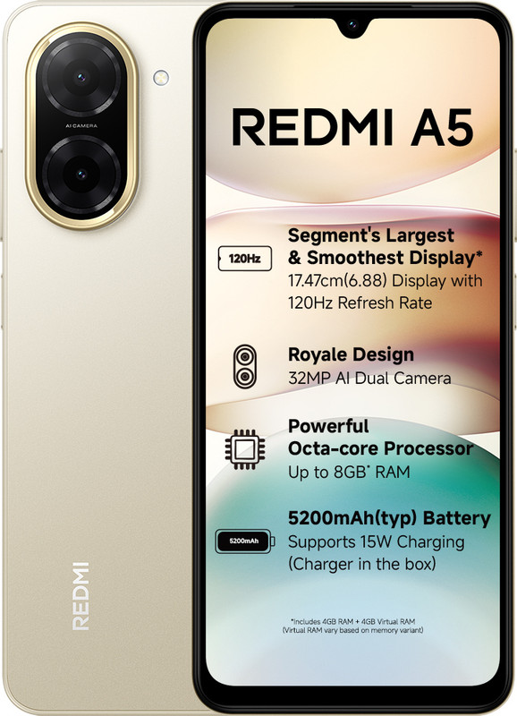 REDMI A5 (Jaisalmer Gold, 64 GB)(3 GB RAM)