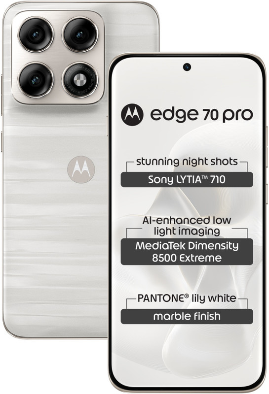 MOTOROLA edge 70 pro (Marble - PANTONE Lily white (white), 256 GB)(12 GB RAM)
