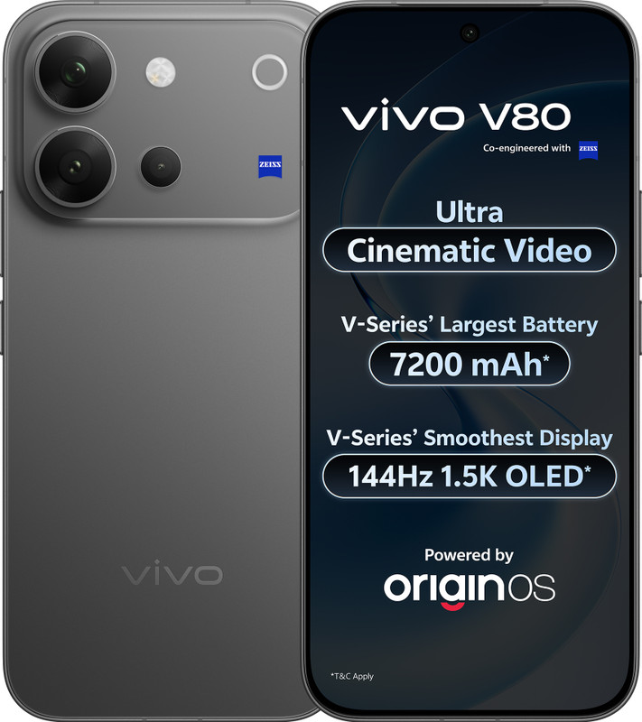 vivo V80 (Stellar Black, 256 GB)(8 GB RAM)
