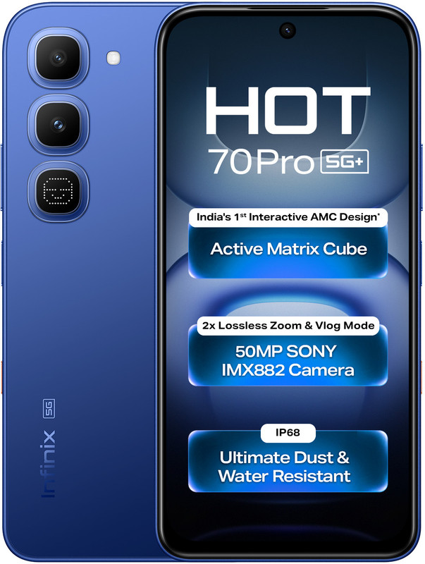 Infinix HOT 70 Pro 5G (6GB + 128GB, Thermo Orange) Dive Blue