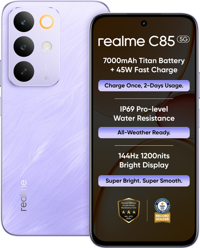 realme C85 5G (Parrot Purple, 128.0 GB)(4 GB RAM)