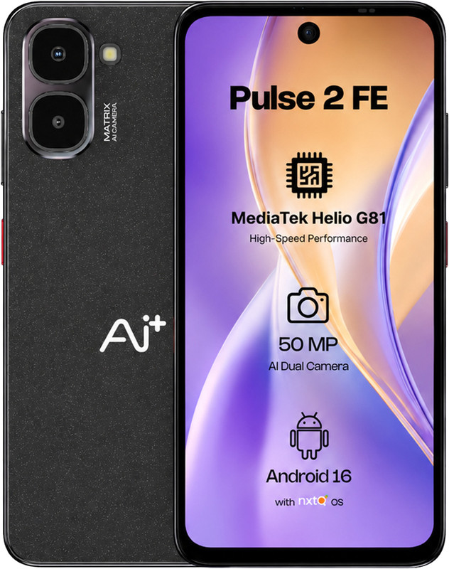 Ai+ Pulse 2 FE (Black, 64 GB)(4 GB RAM)