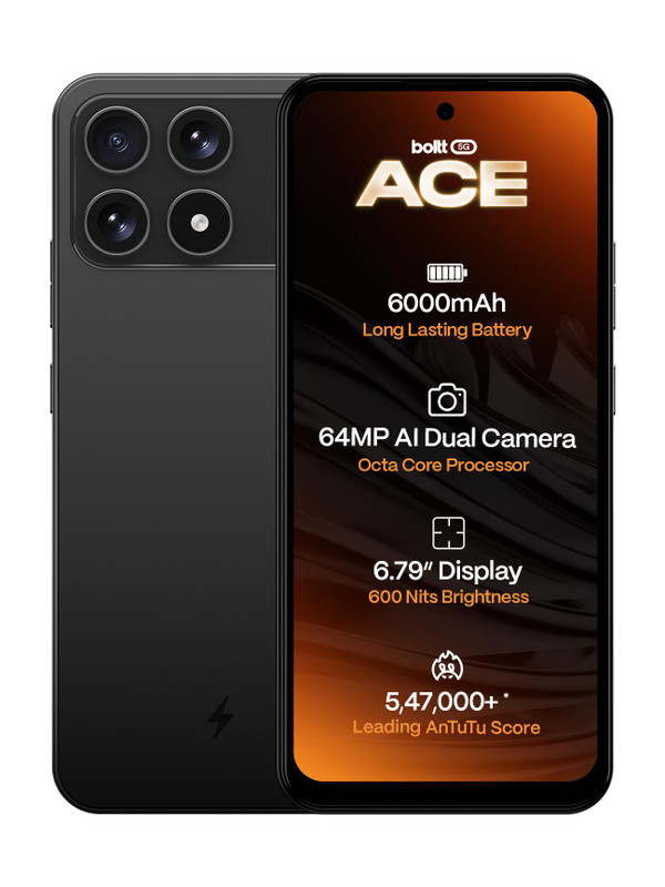 BOLTT ACE 5G (Midnight Black, 64 GB)(4 GB RAM)