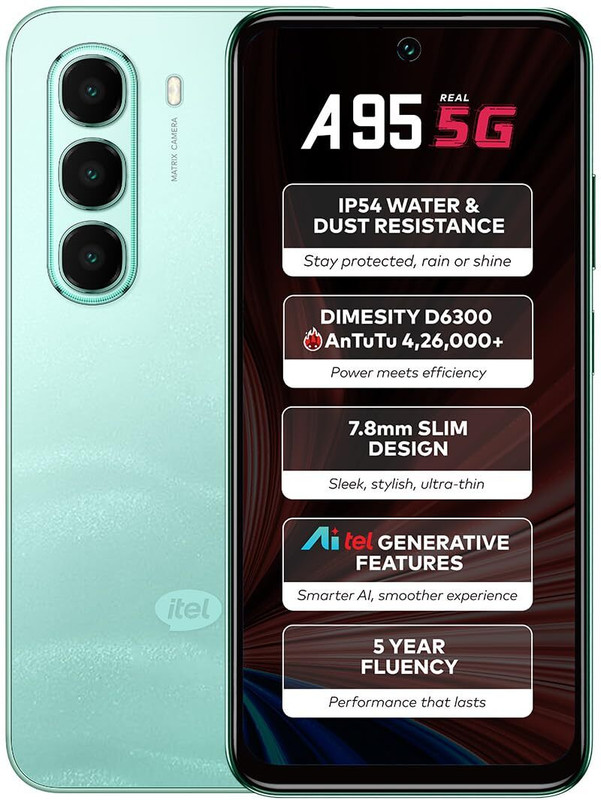 itel A95 5G+ (Wave Green, 128 GB)(6 GB RAM)