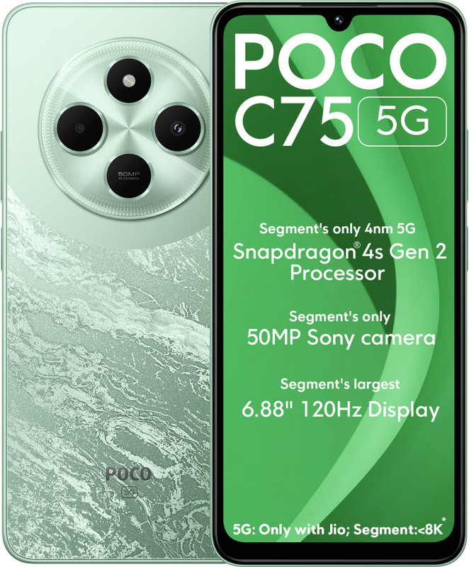 POCO C75 5G (Enchanted Green, 128 GB)(4 GB RAM)