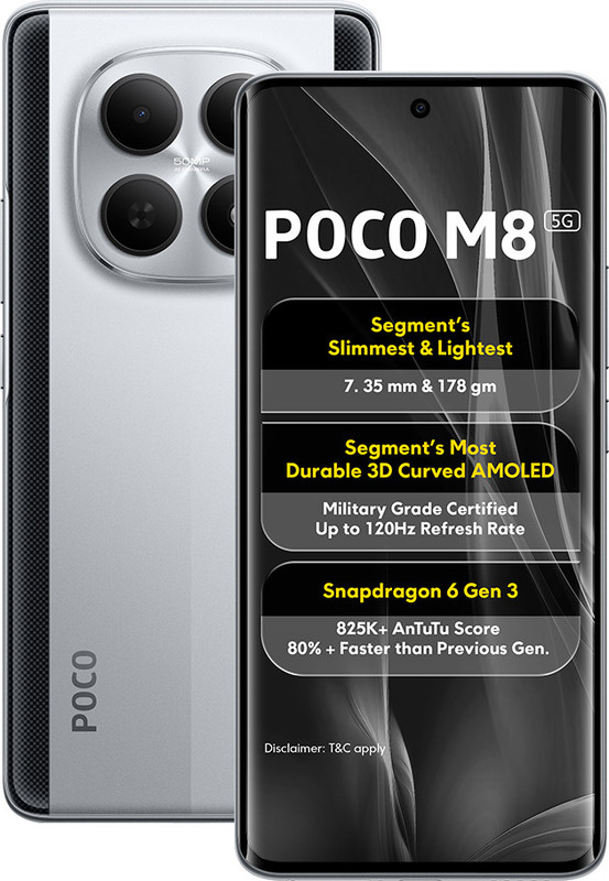 POCO M8 (Frost Silver, 128 GB)(6 GB RAM)