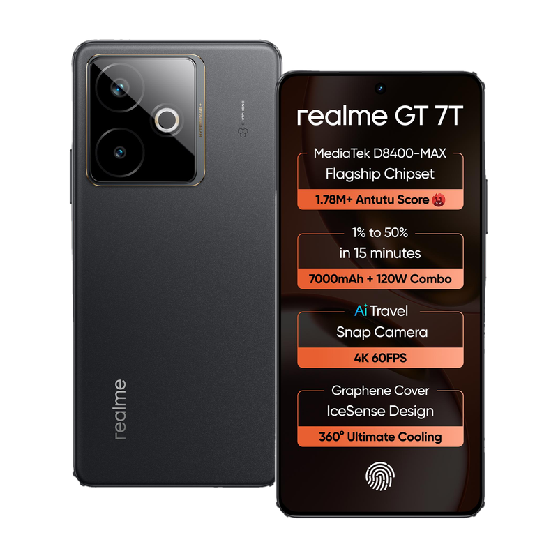 realme GT 7T (IceSense Black, 256 GB)(8 GB RAM)