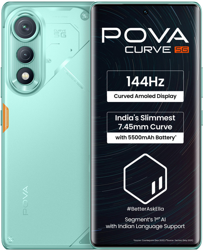 Tecno Pova Curve 5G (Neon Cyan, 128 GB)(6 GB RAM)