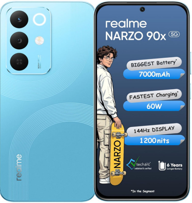 realme Narzo 90x 5G (Aqua Blue, 128 GB)(6 GB RAM)
