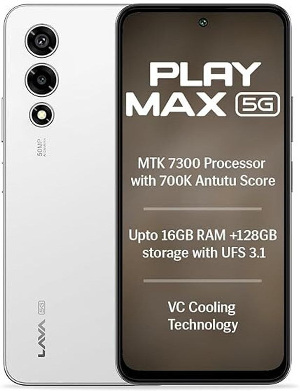 LAVA Play Max 5G (Himalayan White, 128 GB)(6 GB RAM)