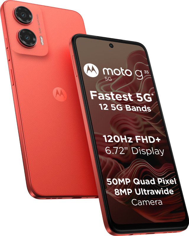 MOTOROLA g35 5G (Guava Red, 128 GB)(8 GB RAM) - 16% off at DetectaDeal