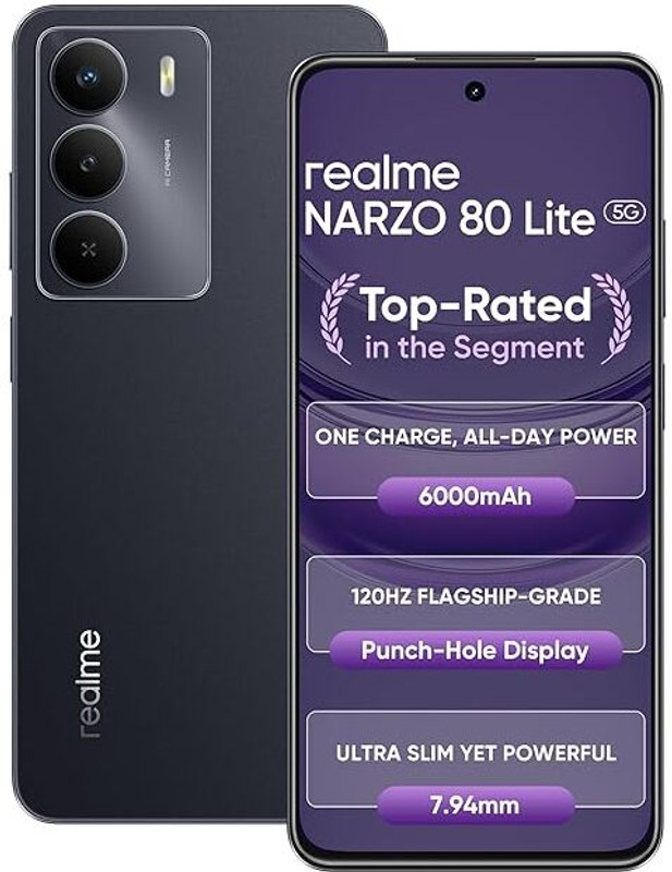 realme Narzo 80 Lite 5G (Onyx Black, 128 GB)(6 GB RAM)