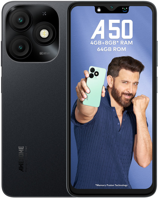 itel A50 (Misty Black, 64 GB)(4 GB RAM)