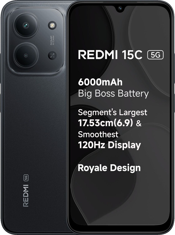REDMI 15C 5G (Midnight Black, 128 GB)(6 GB RAM)