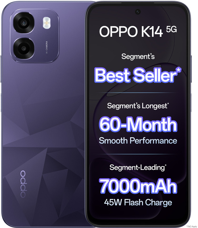 OPPO K14 5G (Prism Violet, 128 GB)(6 GB RAM)