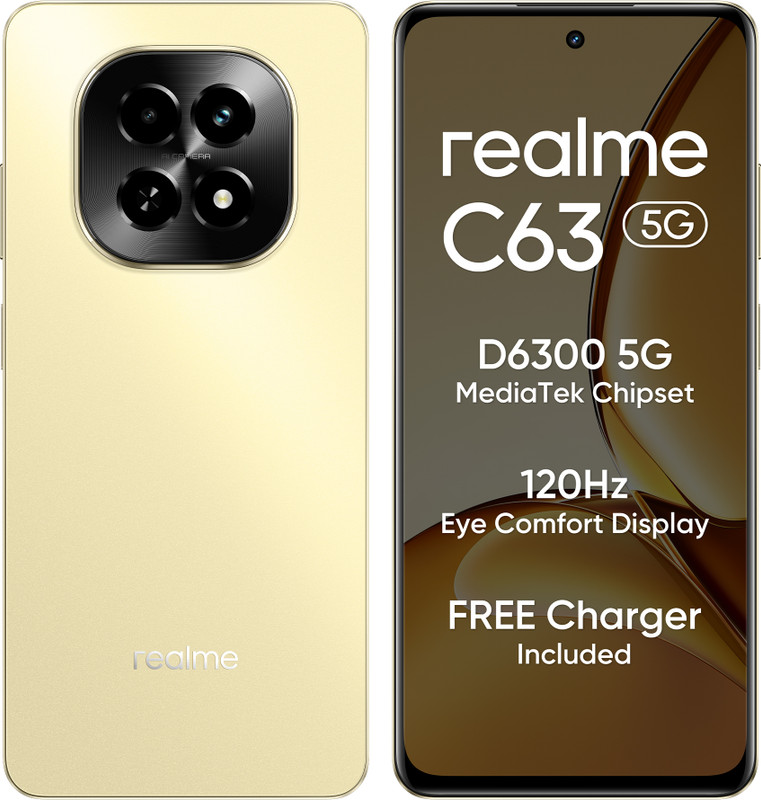 realme C63 5G Charger in the Box (Starry Gold, 128 GB)(6 GB RAM)