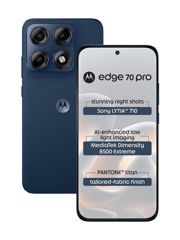 MOTOROLA edge 70 pro (Tailored Fabric - PANTONE Titan (Blue), 256 GB)(8 GB RAM)