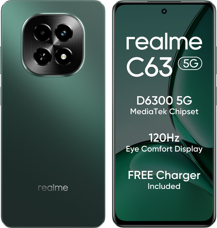 realme C63 5G Charger in the Box (Forest Green, 128 GB)(6 GB RAM)