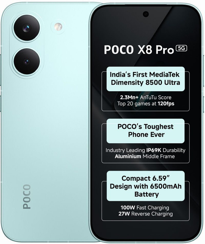 POCO X8 Pro Charger in the Box (Black, 256 GB)(12 GB RAM)