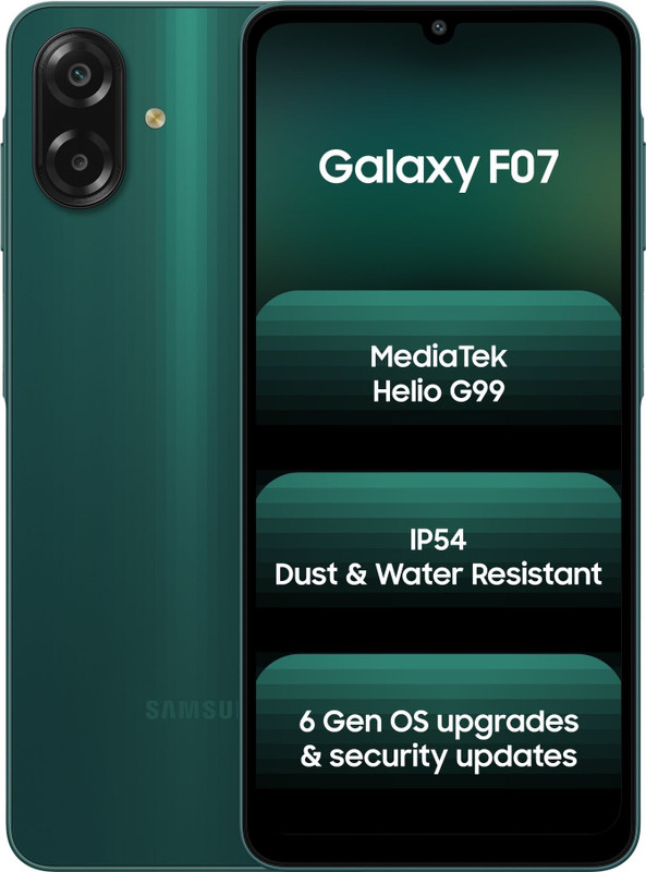 Samsung Galaxy F07 (Green, 64 GB)(4 GB RAM)