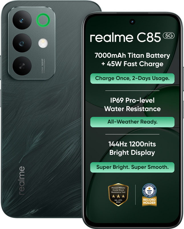 realme C85 5G (Peacock Green, 128.0 GB)(4 GB RAM)