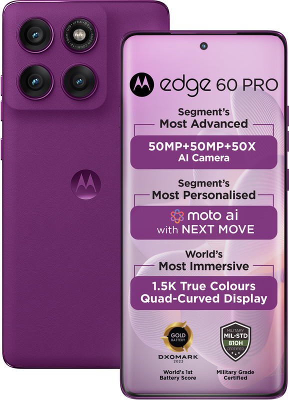 MOTOROLA Edge 60 Pro (Pantone Sparkling Grape, 256 GB)(8 GB RAM)