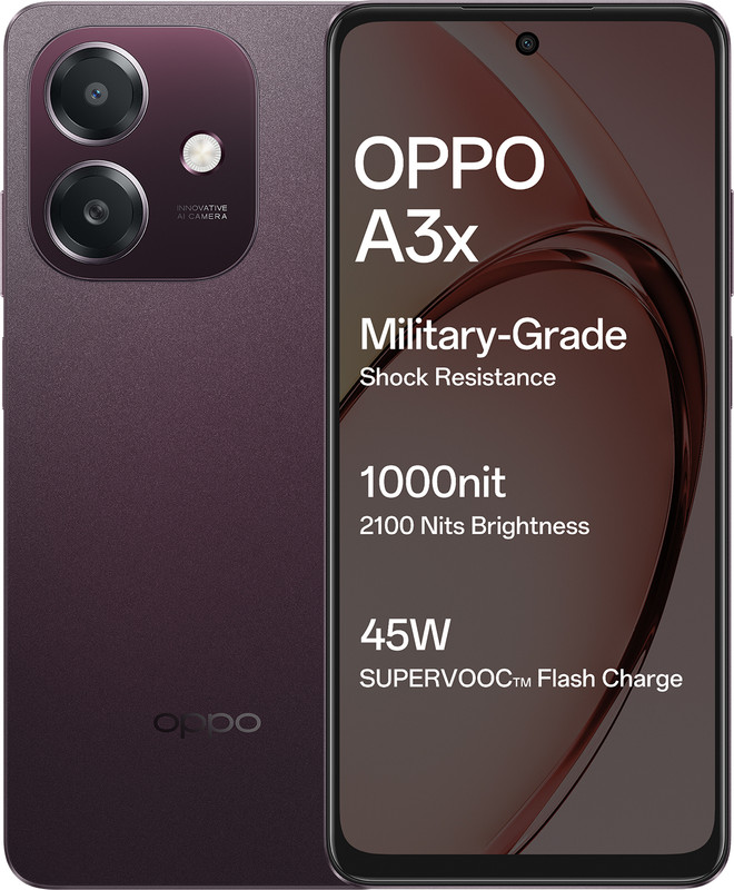 OPPO A3x (Nebula Red, 64 GB)(4 GB RAM)