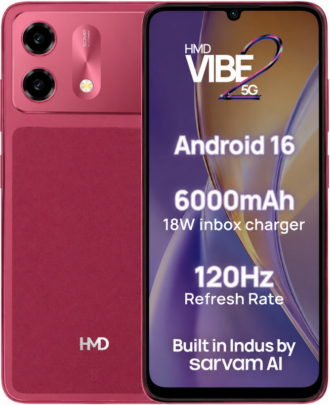 HMD Vibe2 5G (Wine Red, 128 GB)(4 GB RAM)
