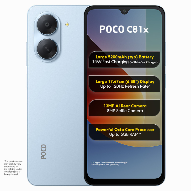 POCO C81x (Ice Blue, 64 GB)(3 GB RAM)