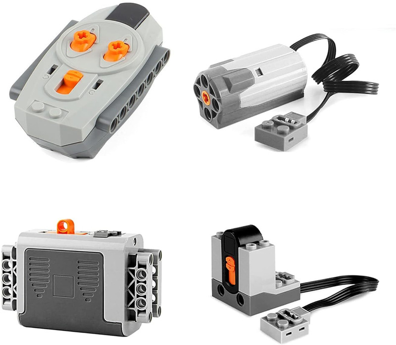 Brickscart 4PCS Power Function Motor Set, Remote Control & Battery Pack for LEGO Technic Model Building Kit