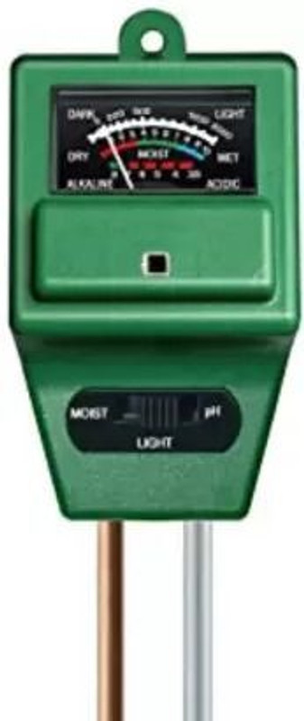 Real Instruments 3-in-1 Analog Soil pH Meter with Moisture & Light Tester | No Battery Required Garden Soil Testing Tool for Plants Pinless Digital Moisture Measurer(13.4 mm)