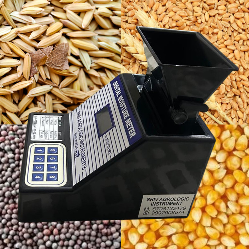 shiv agrologic instruments PADDY MOISTURE METER Paddy, Wheat, Makka, Mustarad All-in-One Digital Moisture Measurer(140 mm)
