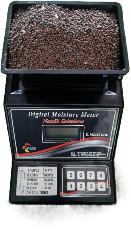 NAUDH Digital Moisture Meter for Mustard | Mustard with Clear Display Digital Moisture Meter for Corn/maize | Clear Display Pinless Digital Moisture Measurer(75 mm)