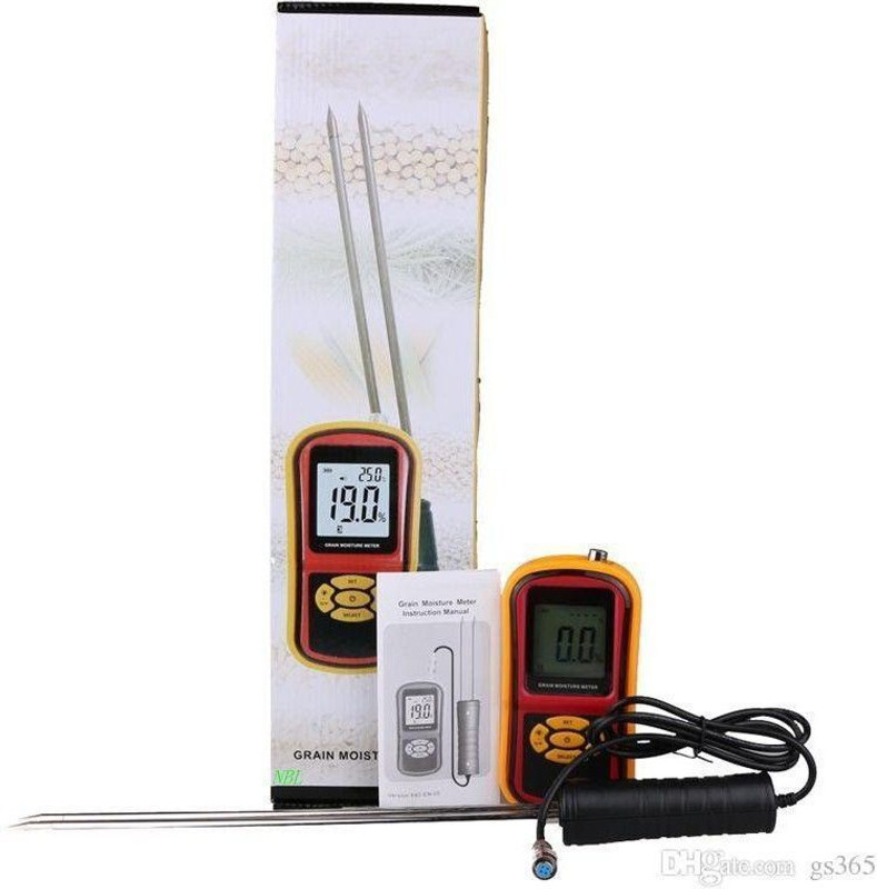 WORK ZONE GMM-7002 GMM-7002 Digital Grain Moisture Meter With Measuring Probe LCD Hygrometer Humidity Tester For Wheat,Corn,Rice,Bean Pin-Type Digital Moisture Measurer(10 mm)
