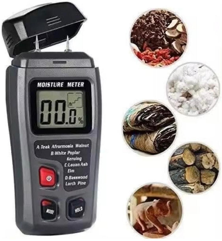 shiv agrologic instruments SHIV-WOOD Digital Moisture Meter for Wood| LCD Display | Battery Operated Pin-Type Digital Moisture Measurer(1 mm)
