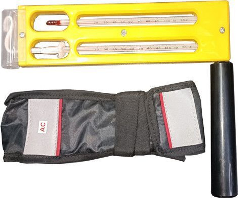 GoodsBazaar Sling Psychrometer Wooden Body Type Fahrenheit All-in-One Digital Moisture Measurer(1.5 mm)