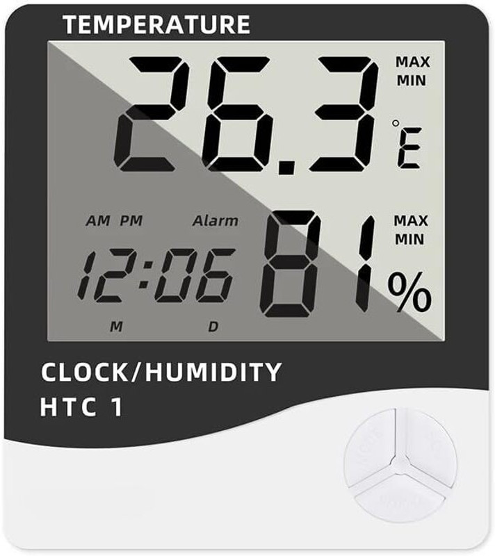 PARVLUXE HTC-1 Digital Clock with Temperature & Humidity Display HTC-1 Digital Clock with Temperature & Humidity Display All-in-One Digital Moisture Measurer(30 mm)