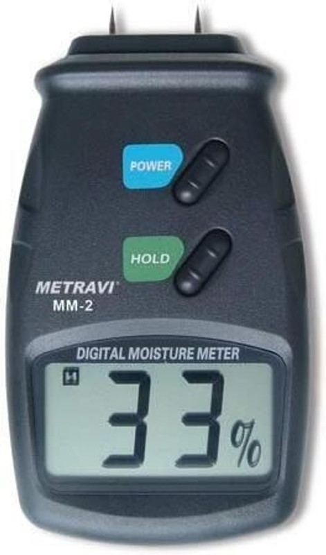 Metravi MM-2 MM-2 Digital Moisture Meter for wood, bamboo, cotton, tobacco, paper, etc. Pin-Type Digital Moisture Measurer(20 mm)