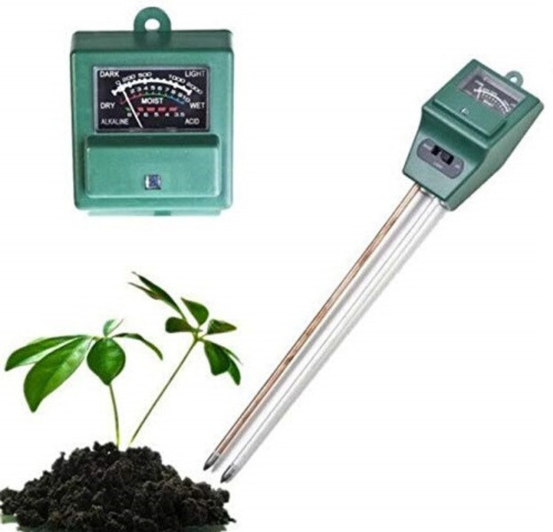 Flipco Soil Tester, 3-in-1 pH Meter Test Kit All-in-One Analog Moisture Measurer(120 mm)