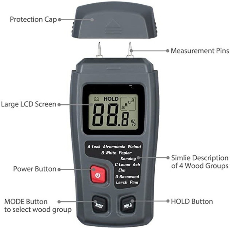 thermomate WM-101 wood moisture meter WM-101 Pin-Type Digital Moisture Measurer(10 mm)