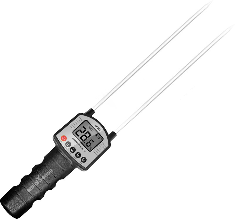 amiciSense Grain Moisture Meter Handheld Humidity Tester for Wheat, Rice, Corn, etc All-in-One Digital Moisture Measurer(250 mm)