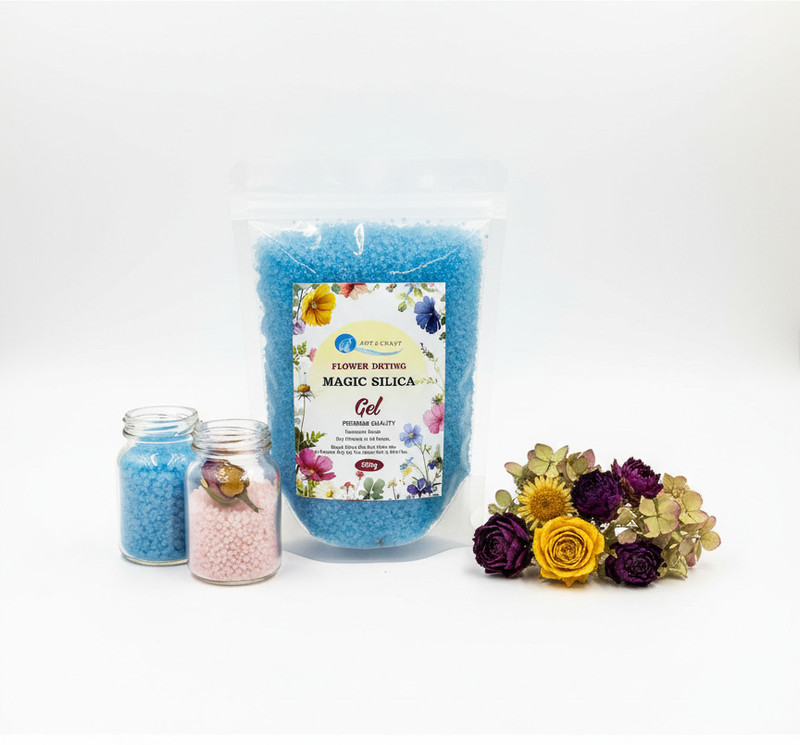 BOLT BEE Color Indicating Silica Gel Crystals for Flower Drying Reusable & Fast Drying silica gel powder for making flower dry Pinless Analog Moisture Measurer(500 mm)