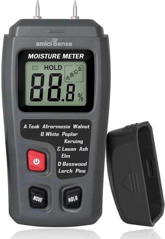 amiciSense Wood Moisture Meter Digital Humidity Tester for Wood, Cement Motor, Wall, Firewood, Paper, etc. Wood Moisture Meter Digital Humidity Tester for Wood, Cement Motor,etc Pin-Type Digital Moisture Measurer(9.8 mm)
