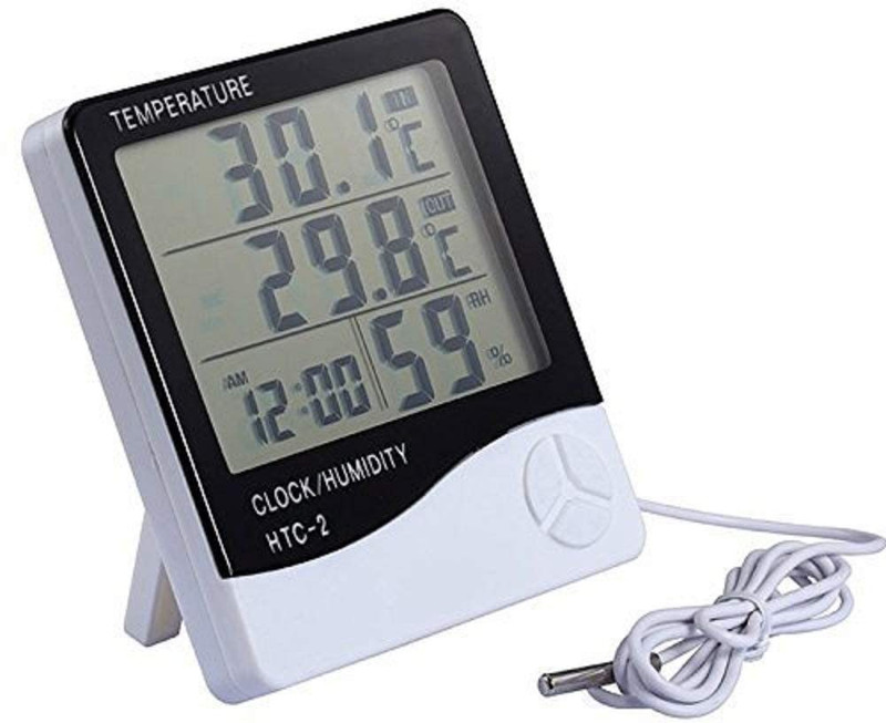 GosFrid with GF LOGO Abstract Thermometer Plastic Clock with Sensor Cable HTC-2 All-in-One Digital Moisture Measurer(1.5 mm)