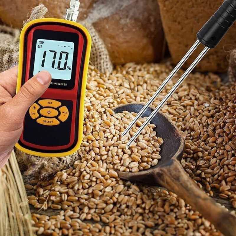 GoodsBazaar Grain Moisture Meter with Long Probe For 8 Types of Grains Moisture Meter Digital Moisture meter For 8 Types of Grains Moisture Testing Meter All-in-One Digital Moisture Measurer(300 mm)