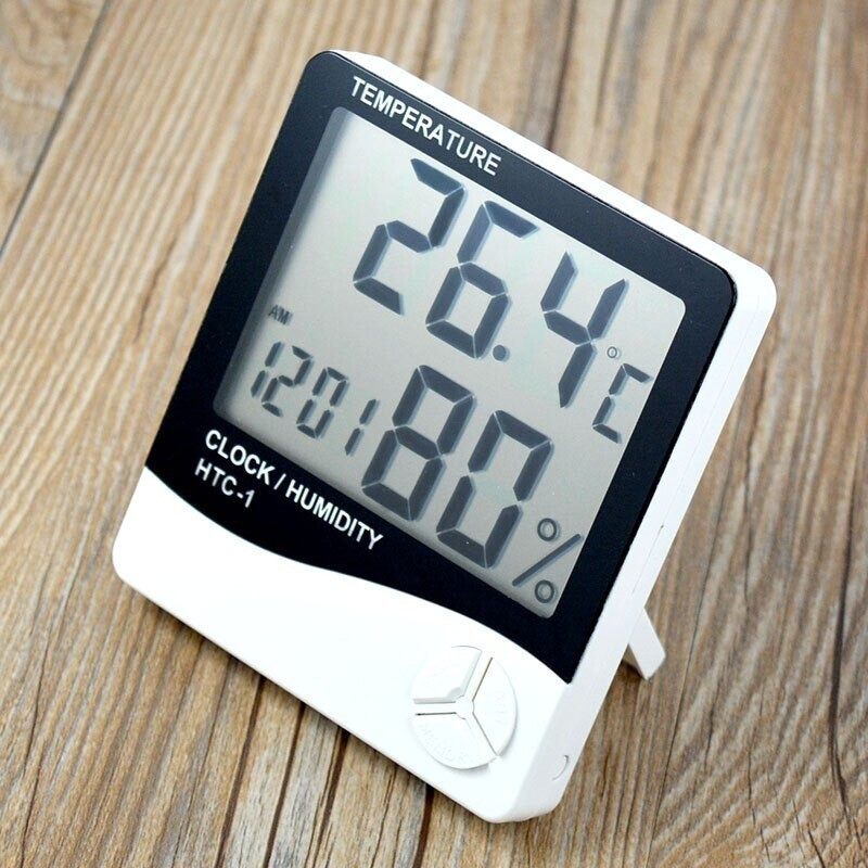 Thinkever THNK-HTC-01 Thinkever HTC-1 Hygrometer Thermometer (White) All-in-One Digital Moisture Measurer(23 mm)