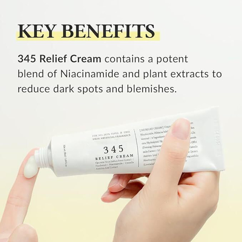 BRVIMA 345 Relief Cream Daily Moisturizer with Niacinamide Panthenol Daily Face Moisturizer, Blemish Relief Care, Smoothing All-in-One Analog Moisture Measurer(0 mm)
