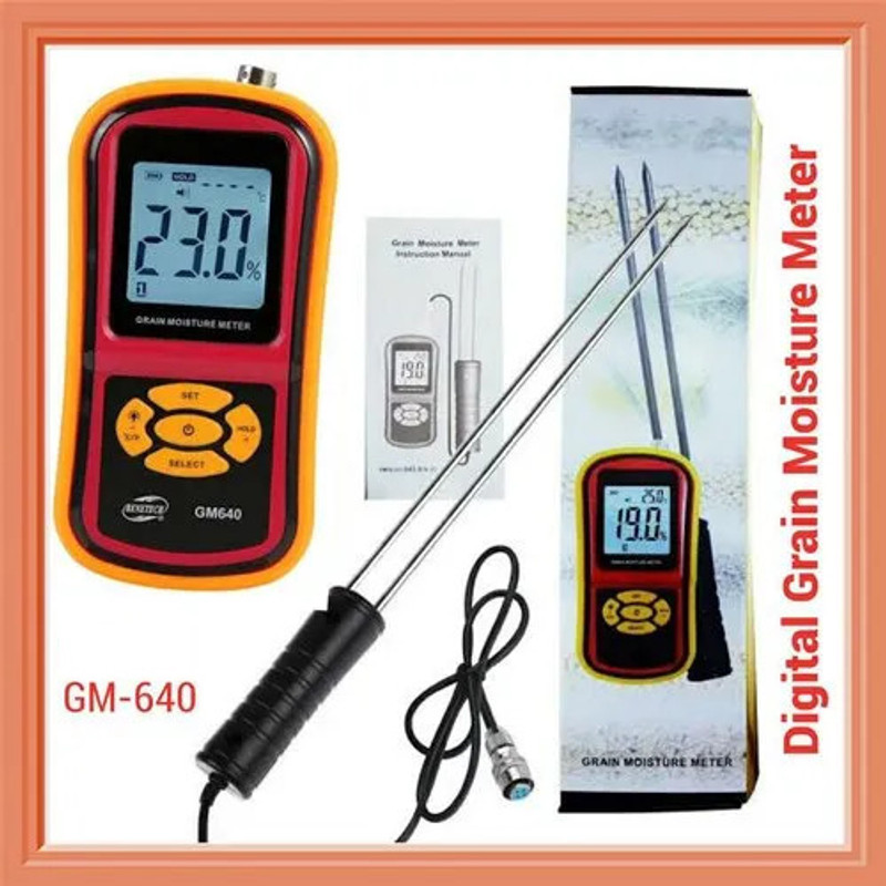 BALRAMA New Suitcase Packing High Quality Digital Grain Moisture Meter 7821 with LED Lights Indicator Portable Hygrometer & Temperature Meter for Packed Grains, Foods, Feeds, Paddy, Barley, Corn, Wheat, Fodder, Rape, Seed, Soya Rice Bean GM-640 Digital Grain Moisture Meter Tester GM640 Moisture & Te